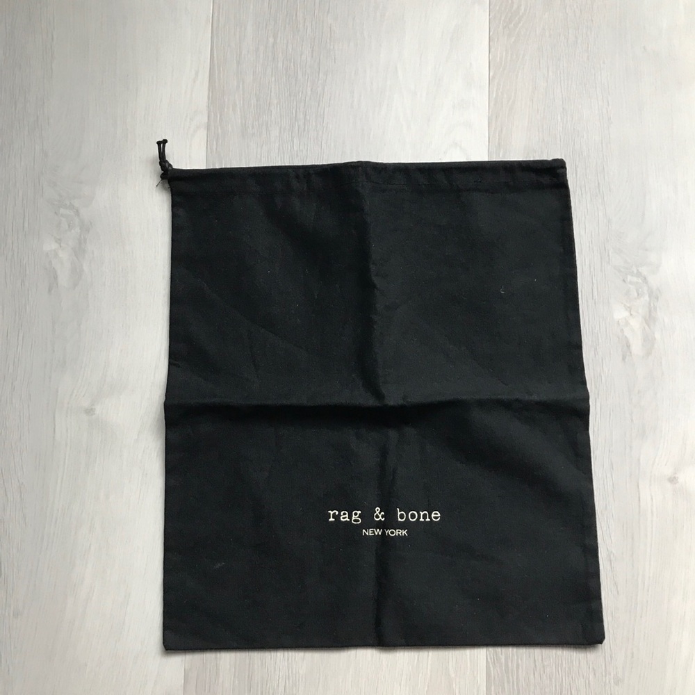 RAG & BONE BLACK DUSTBAG SQUARE DRAWSTRING STORAGE